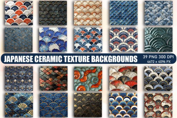 Authentic Japanese Ceramic Texture Backgrounds for Designers