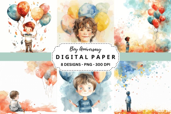 Boy Anniversary Backgrounds: Creative Assets for Milestone Projects