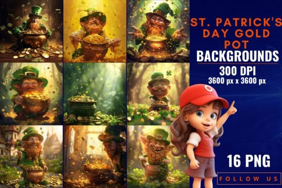 Capture the Luck of the Irish with St. Patrick's Day Gold Pot Backgrounds