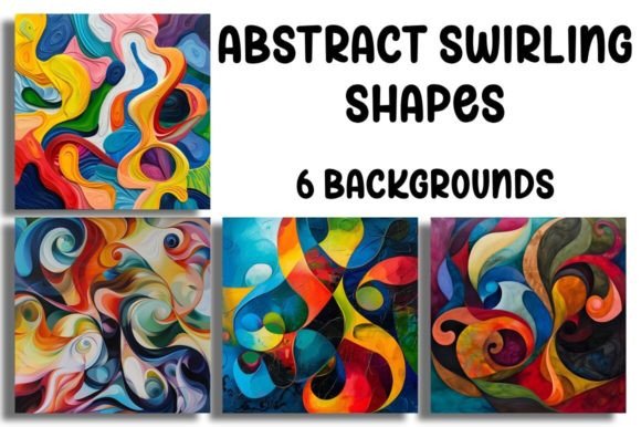 Dynamic Abstract Swirling Shapes Backgrounds for Modern Design