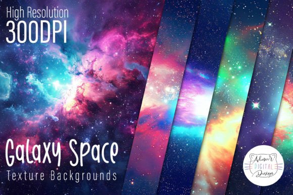 Galaxy Space Texture Backgrounds Pack: Elevate Your Digital Designs
