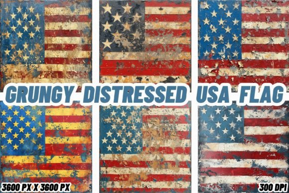 Grungy Distressed USA Flag Backgrounds: Raw Patriotism for Your Designs