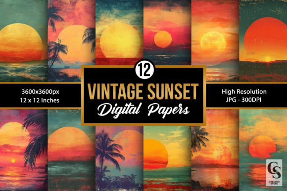 Infusing Nostalgia with Retro Vintage Sunset Backgrounds