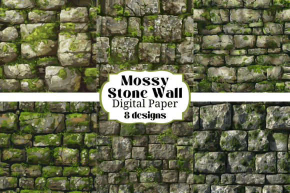 Mossy Stone Wall Seamless Backgrounds: A Natural Textural Foundation