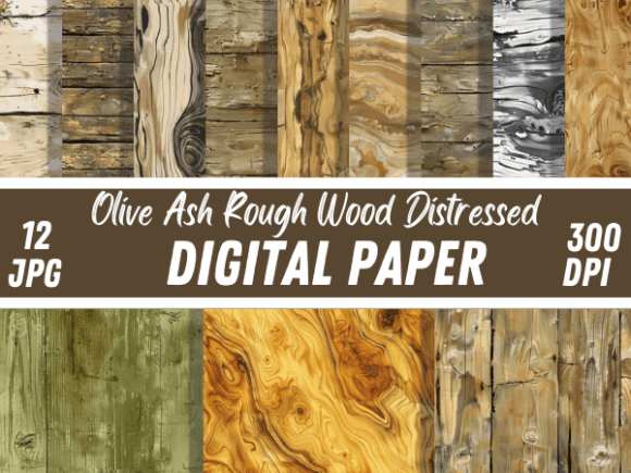 Olive Ash Rough Wood Paper Backgrounds: A Designer's Texture Toolkit