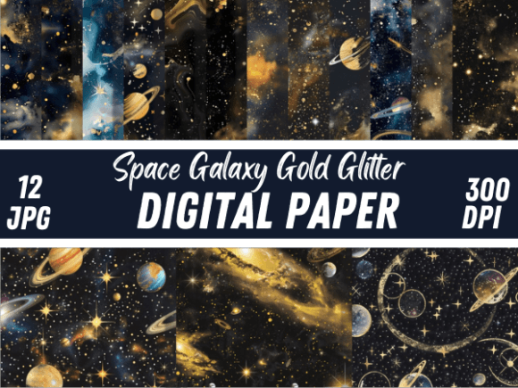 Space Galaxy Gold Glitter: Your Cosmic Design Toolkit
