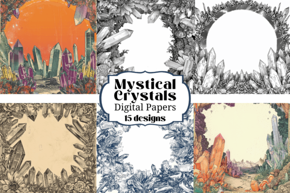 Transform Projects with Cool Crystals Digital Paper Backgrounds