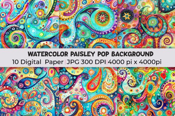 Watercolor Paisley Pop Backgrounds: A Modern Creative Toolkit